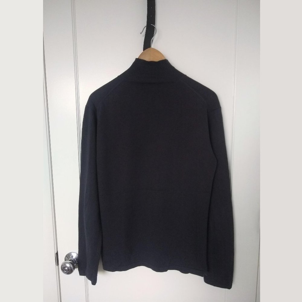 Armani Navy Cashmere Blend Mock Turtleneck Sweater (Medium)